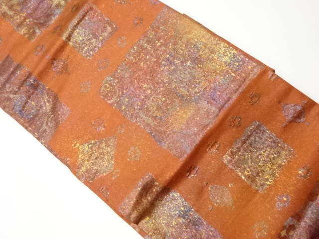 JAPANESE KIMONO / VINTAGE NAGOYA OBI / ABSTRACT PATTERN